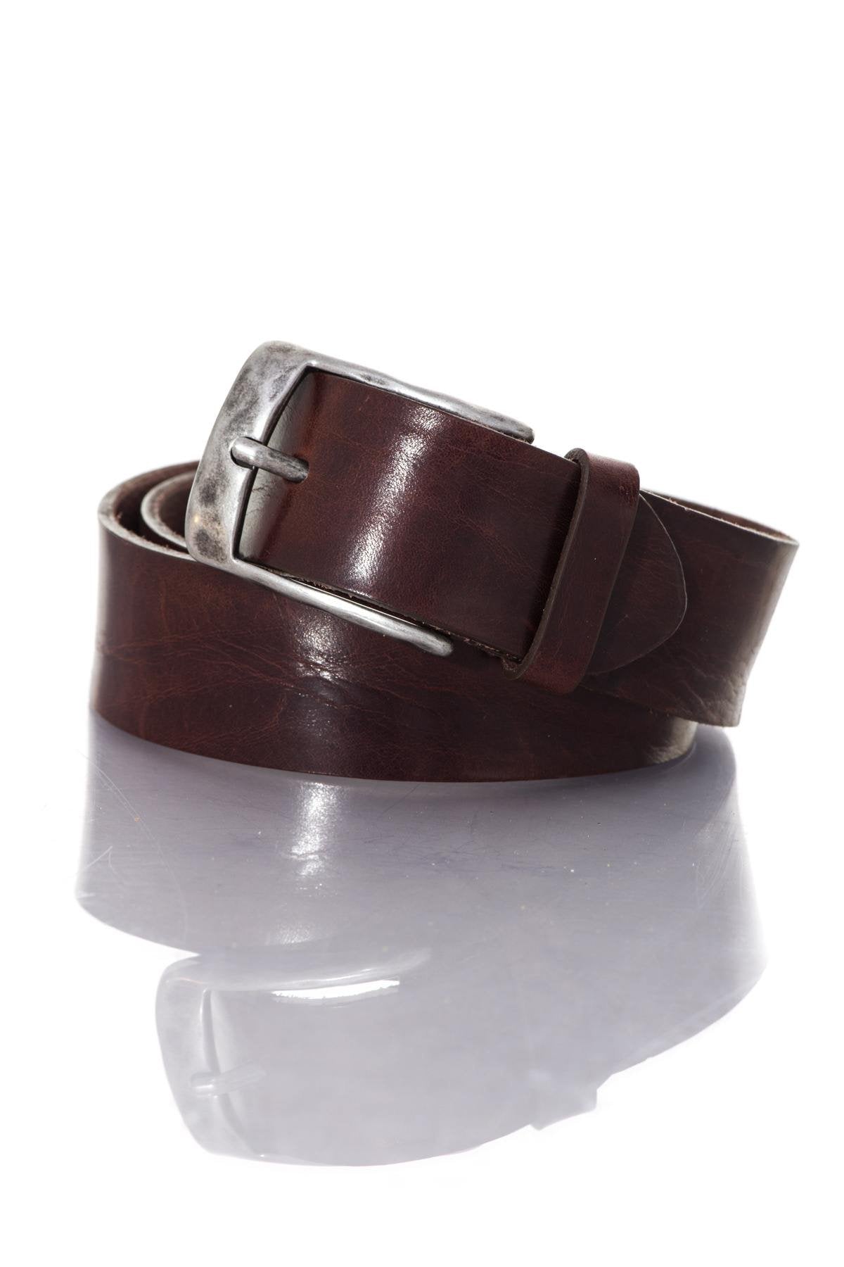 Brown leather belt - Image n°3