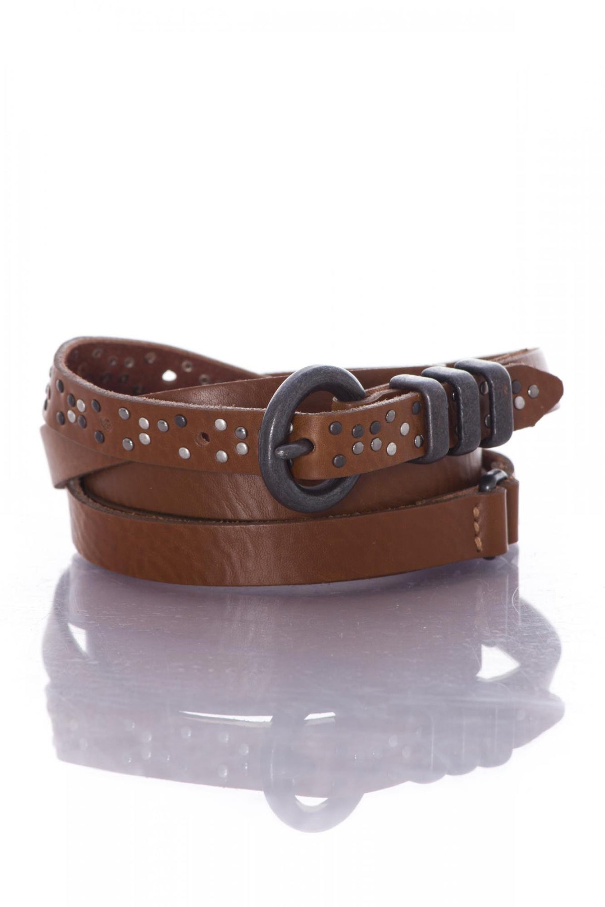 Double wrap belt with studs for women - Image n°1