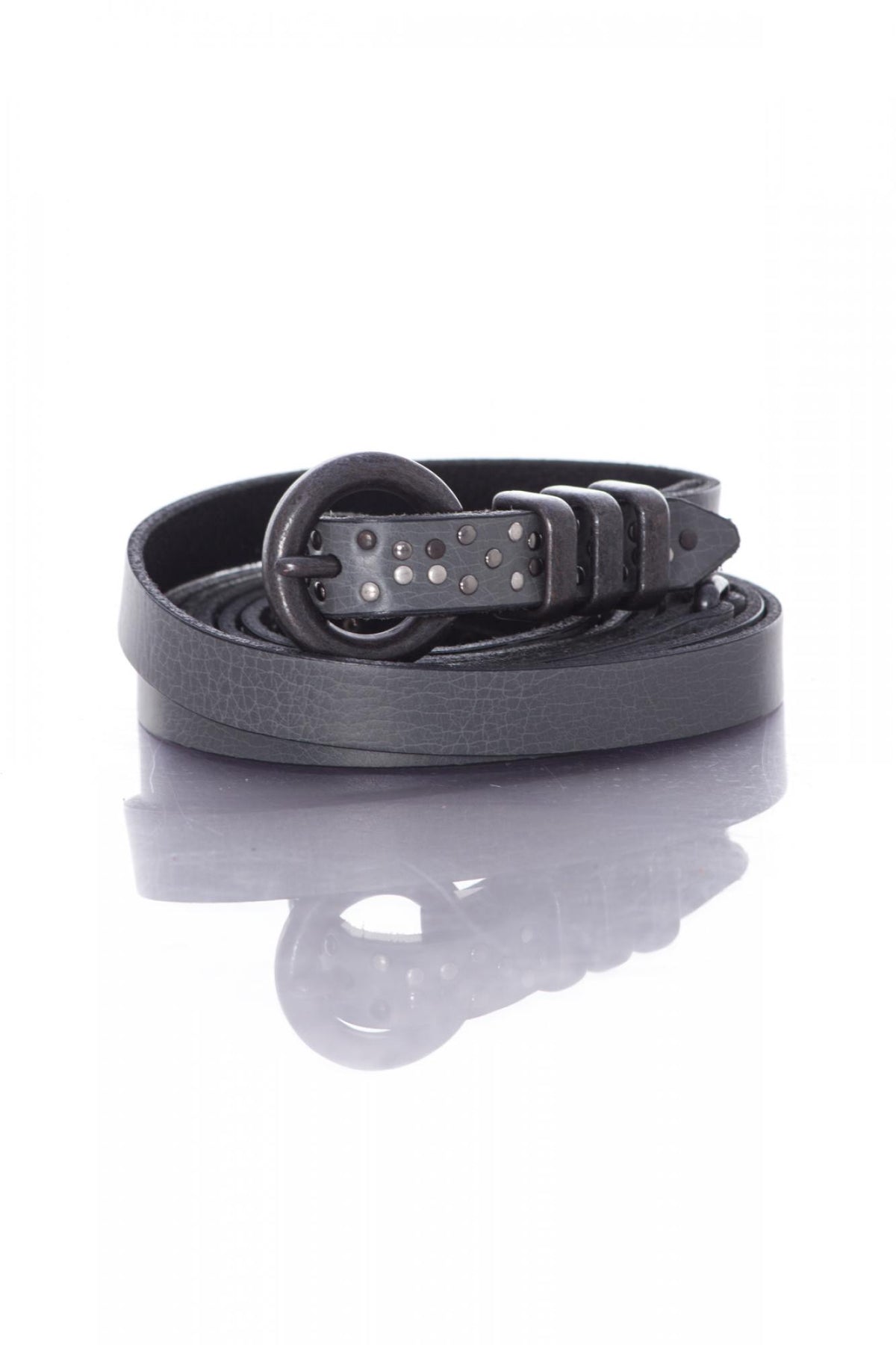 Gray double wrap belt with studs - Image n°1