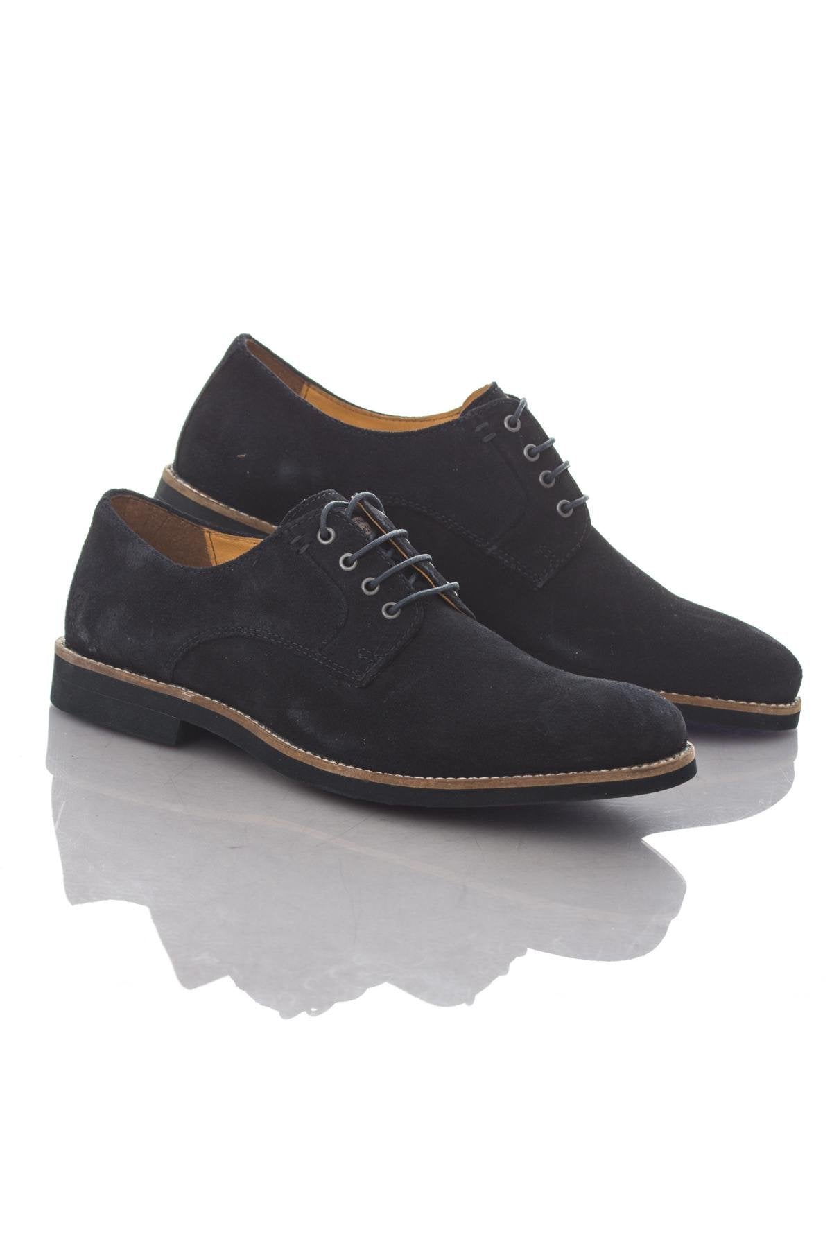 Redskins Navy Leather Velvet Shoes - Image n°1