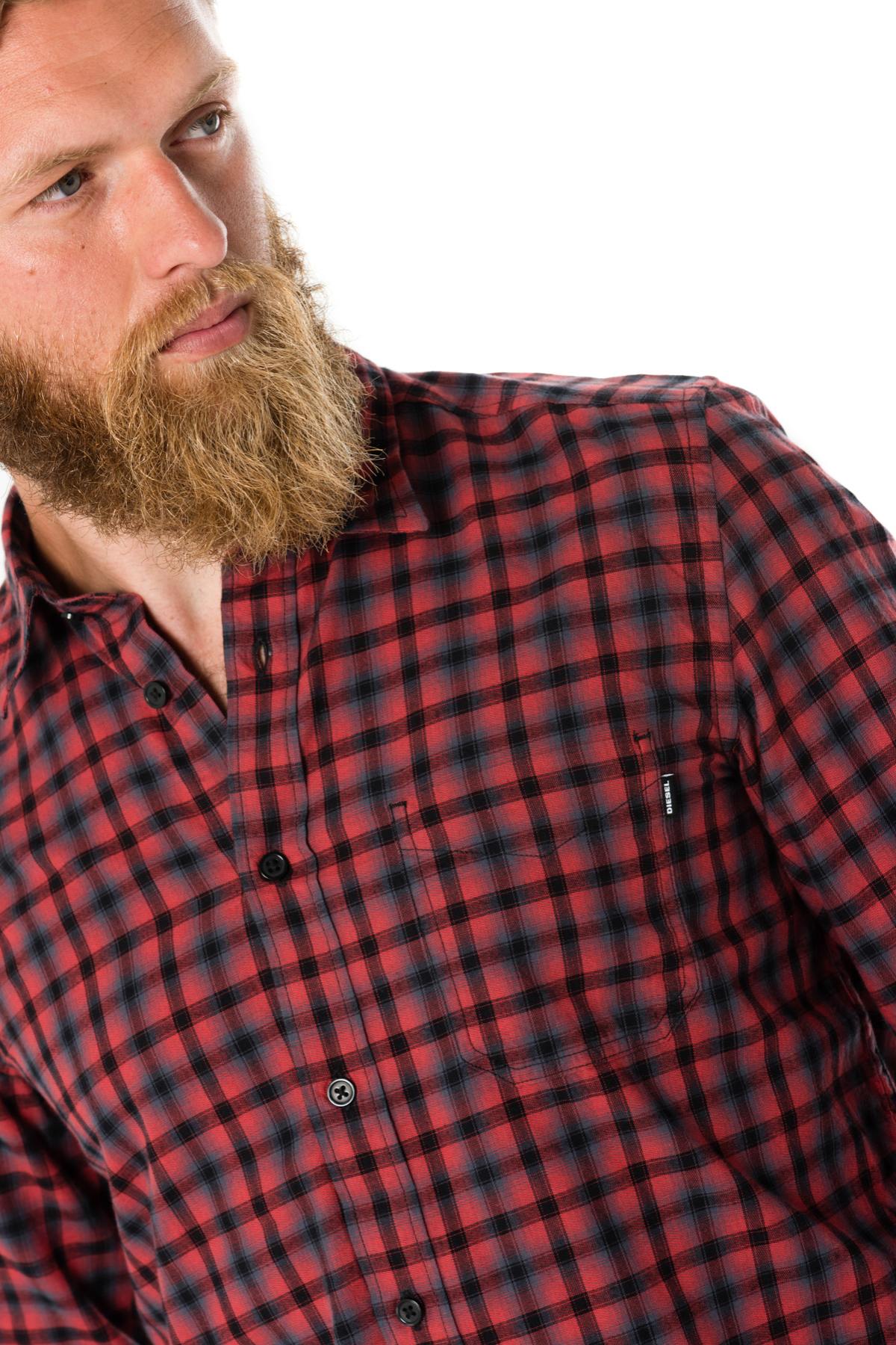 Diesel men's red checked shirt - Image n°5