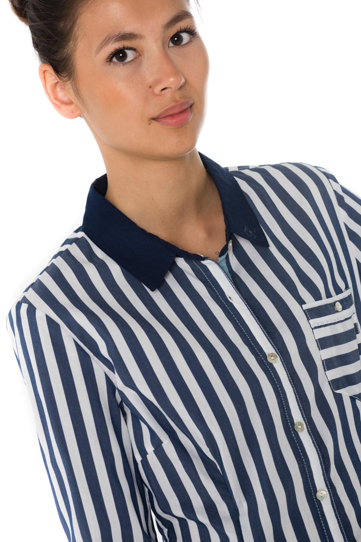 Kaporal women's blue and white striped shirt - Image n°5