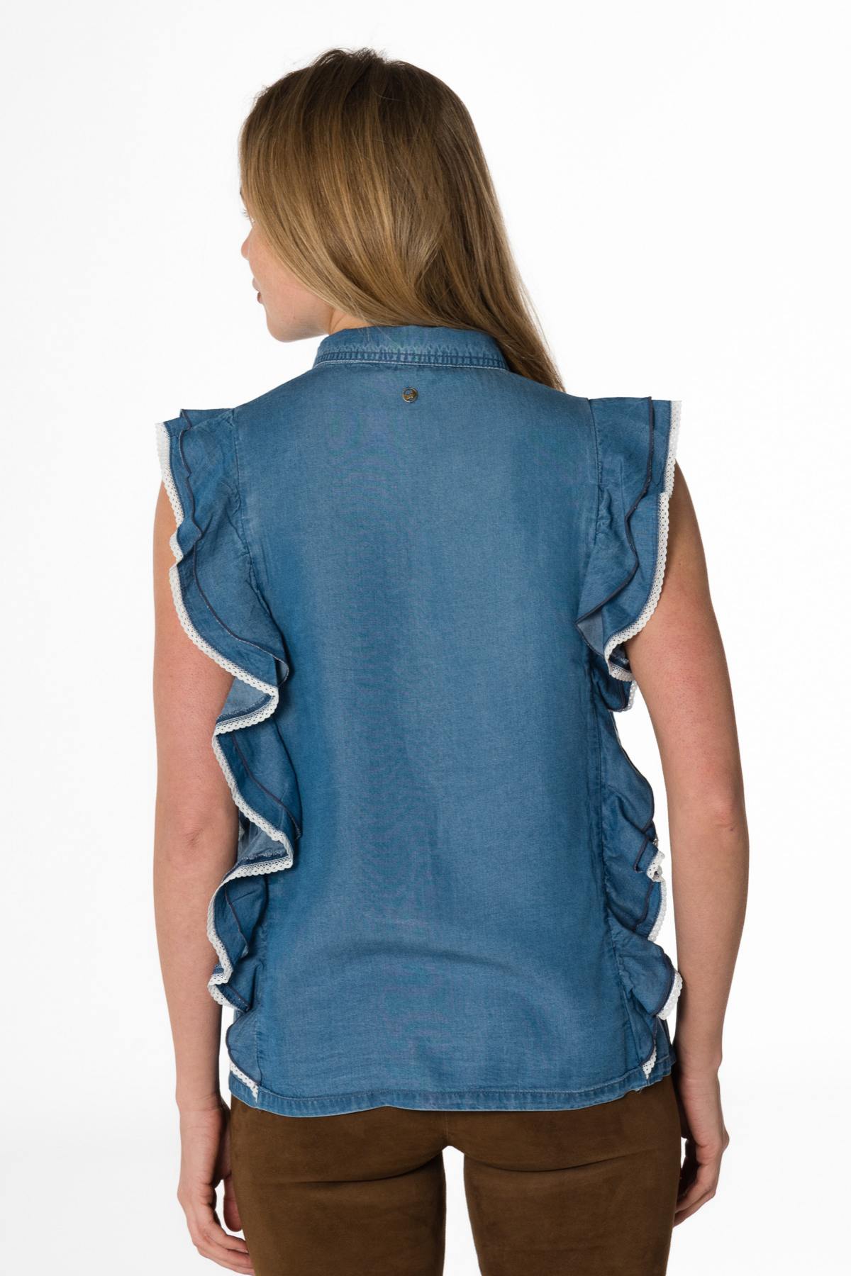 Sleeveless denim blouse - Image n°3