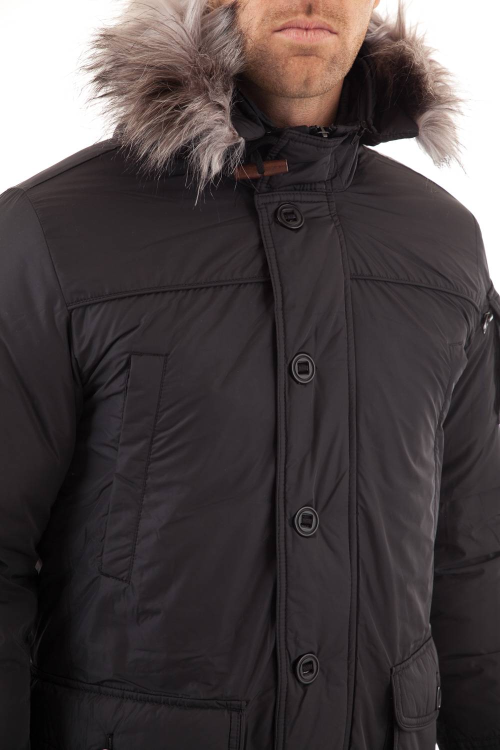 Warm and light nylon down jacket for Men Serge Pariente Black - Image n°4