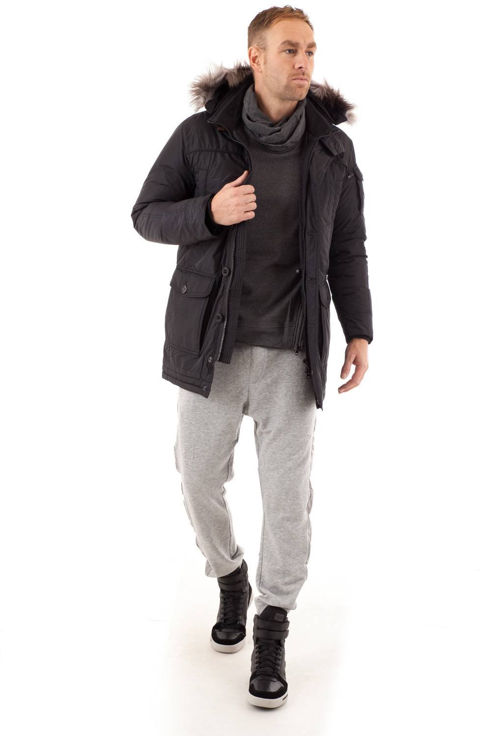 Warm and light nylon down jacket for Men Serge Pariente Black - Image n°7