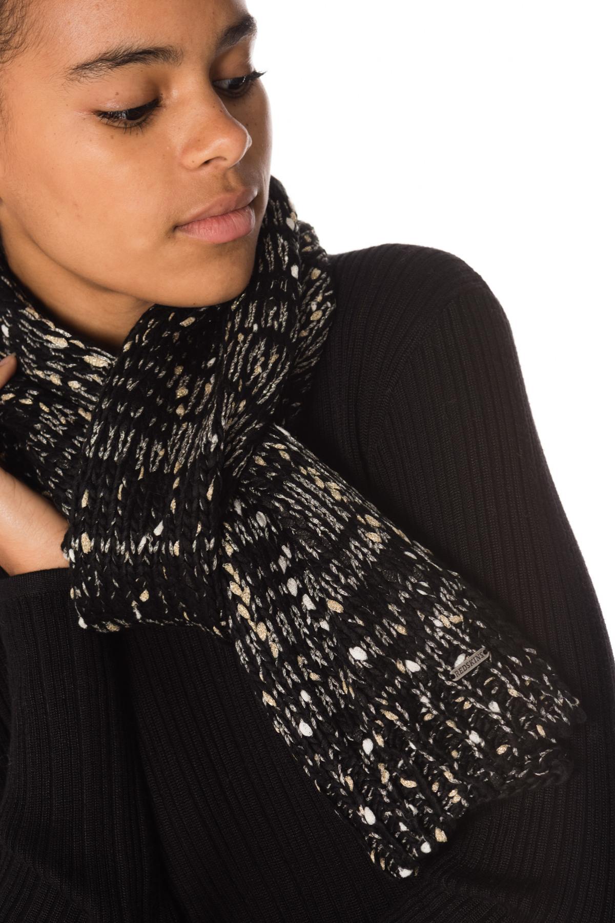 Women's black acrylic scarf - Image n°2