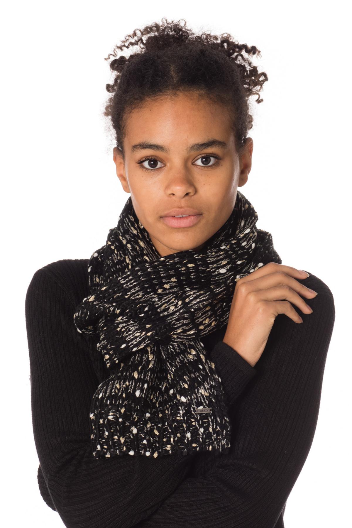 Women's black acrylic scarf - Image n°3