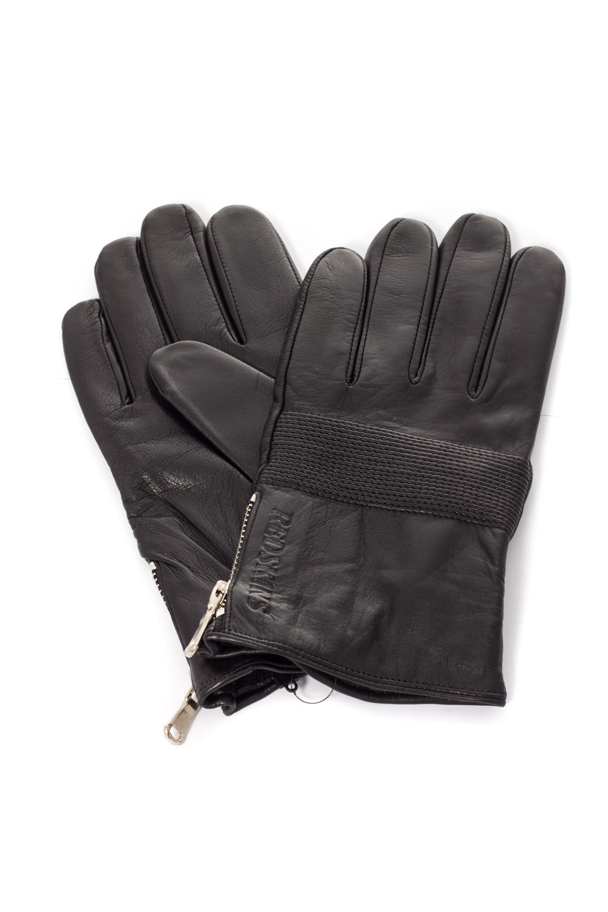 Men's black lambskin gloves - Image n°1