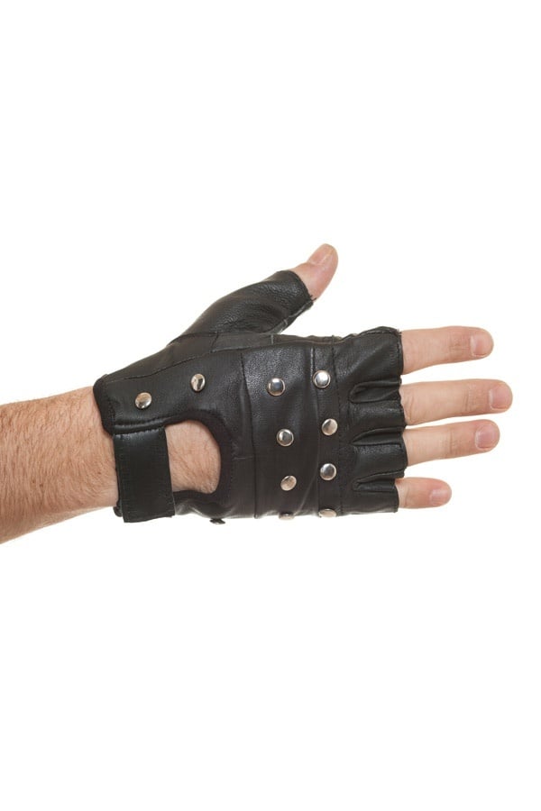 Last Rebels black leather/stud mitt - Image n°1