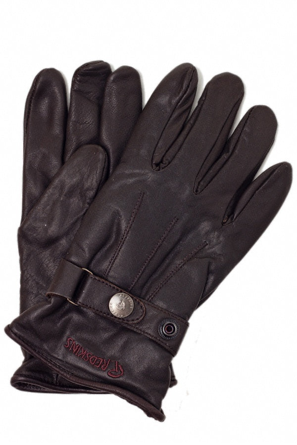 REDSKINS men's brown leather gloves - Image n°1