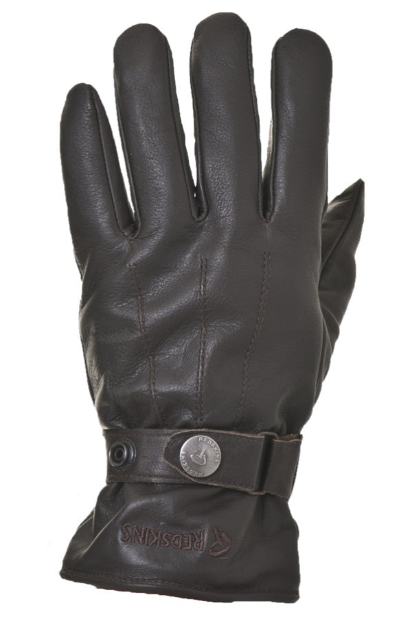 REDSKINS men's brown leather gloves - Image n°3