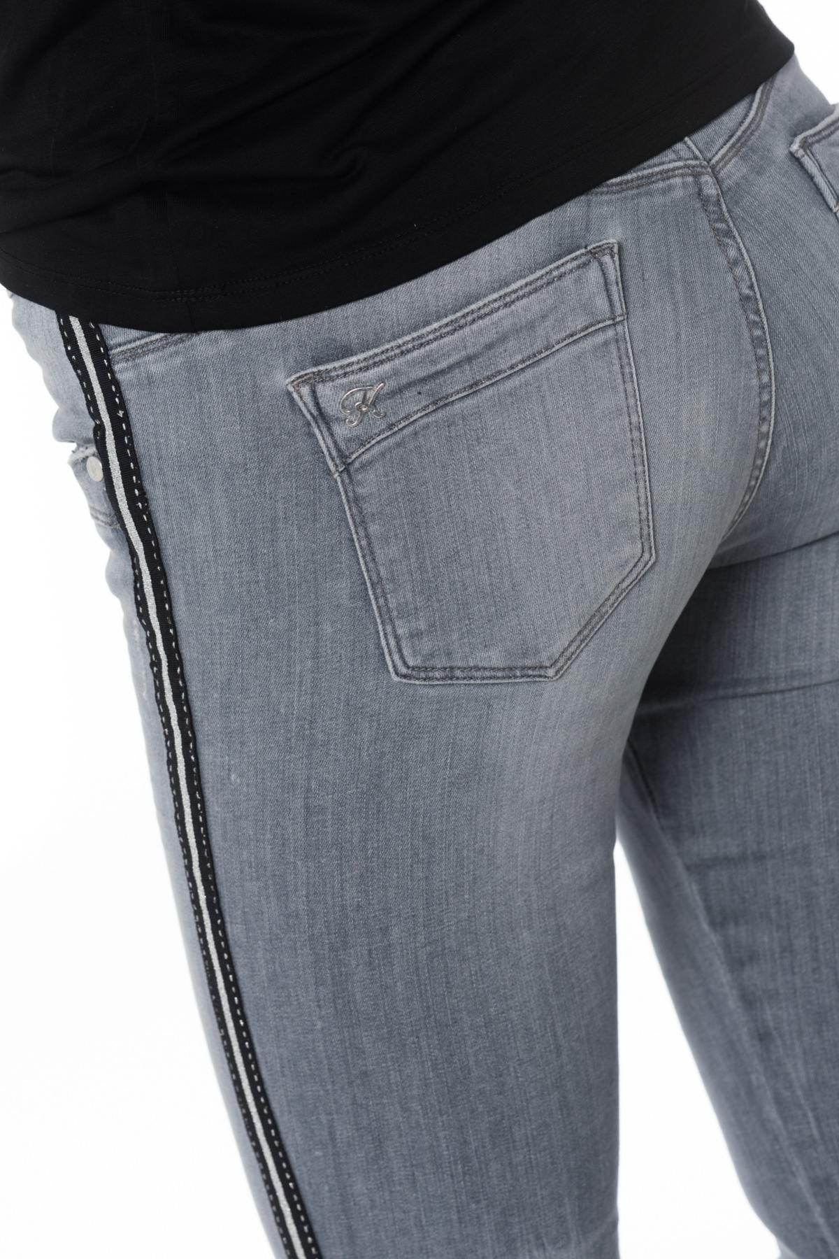 Women's slimfit washed gray jeans - Image n°3