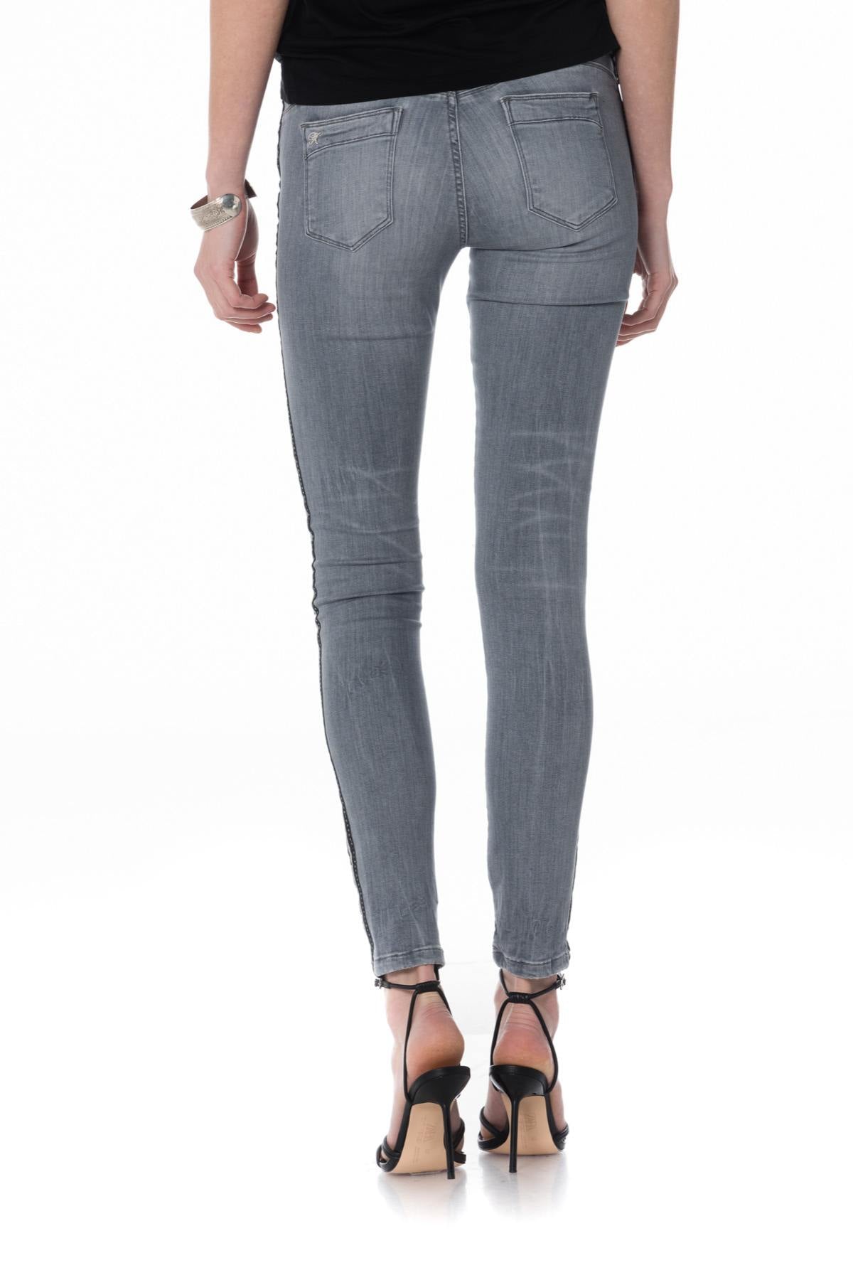 Women's slimfit washed gray jeans - Image n°6