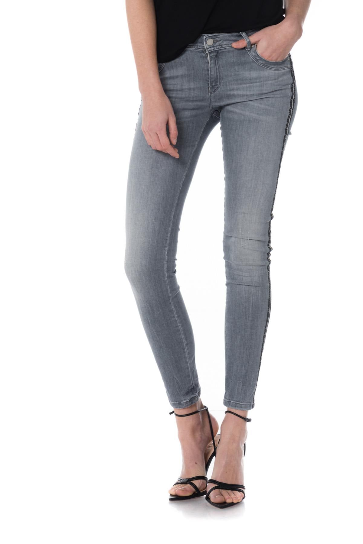 Women's slimfit washed gray jeans - Image n°7