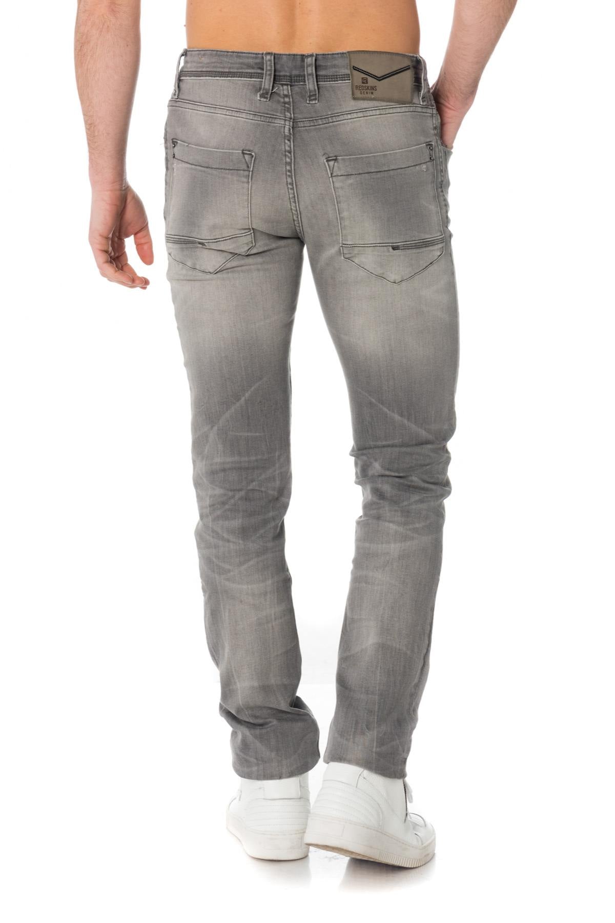 Redskins men's gray faded effect jeans - Image n°6