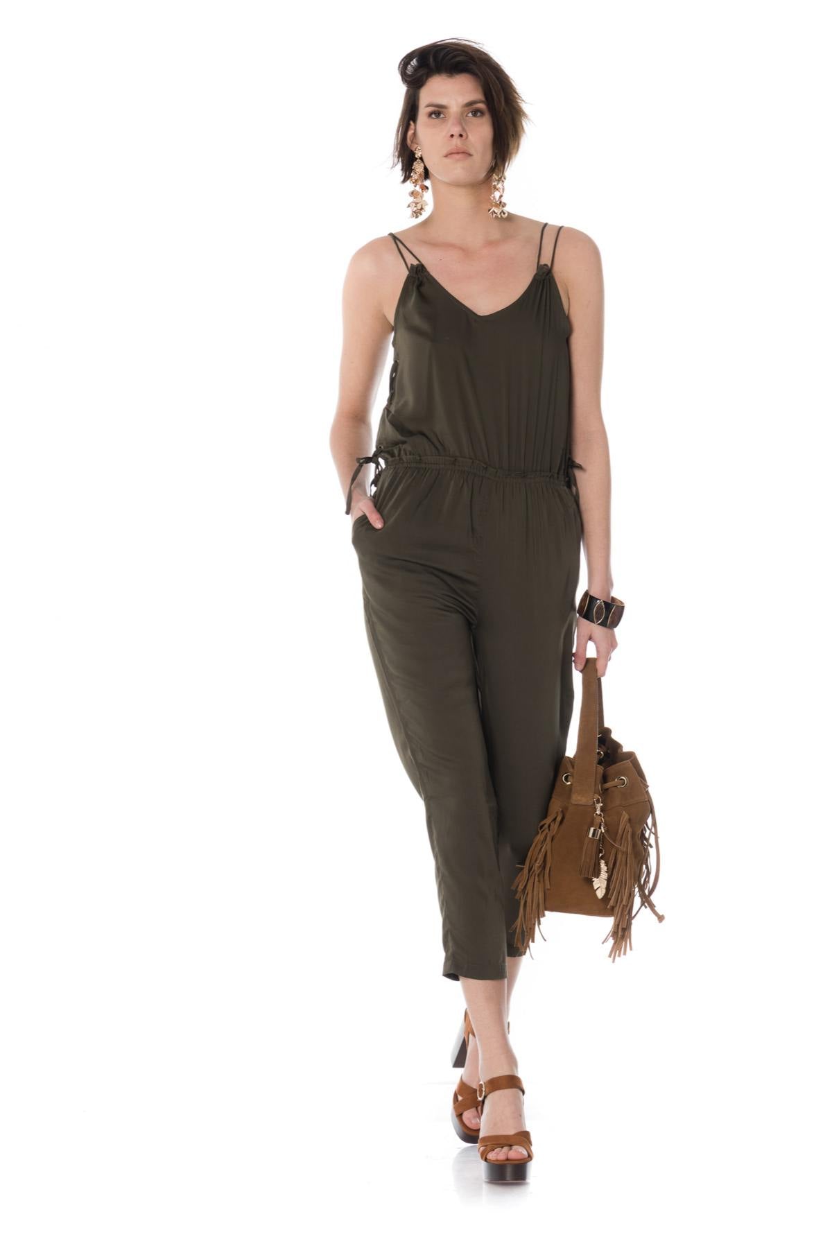 Military green dressy jumpsuit - Image n°2