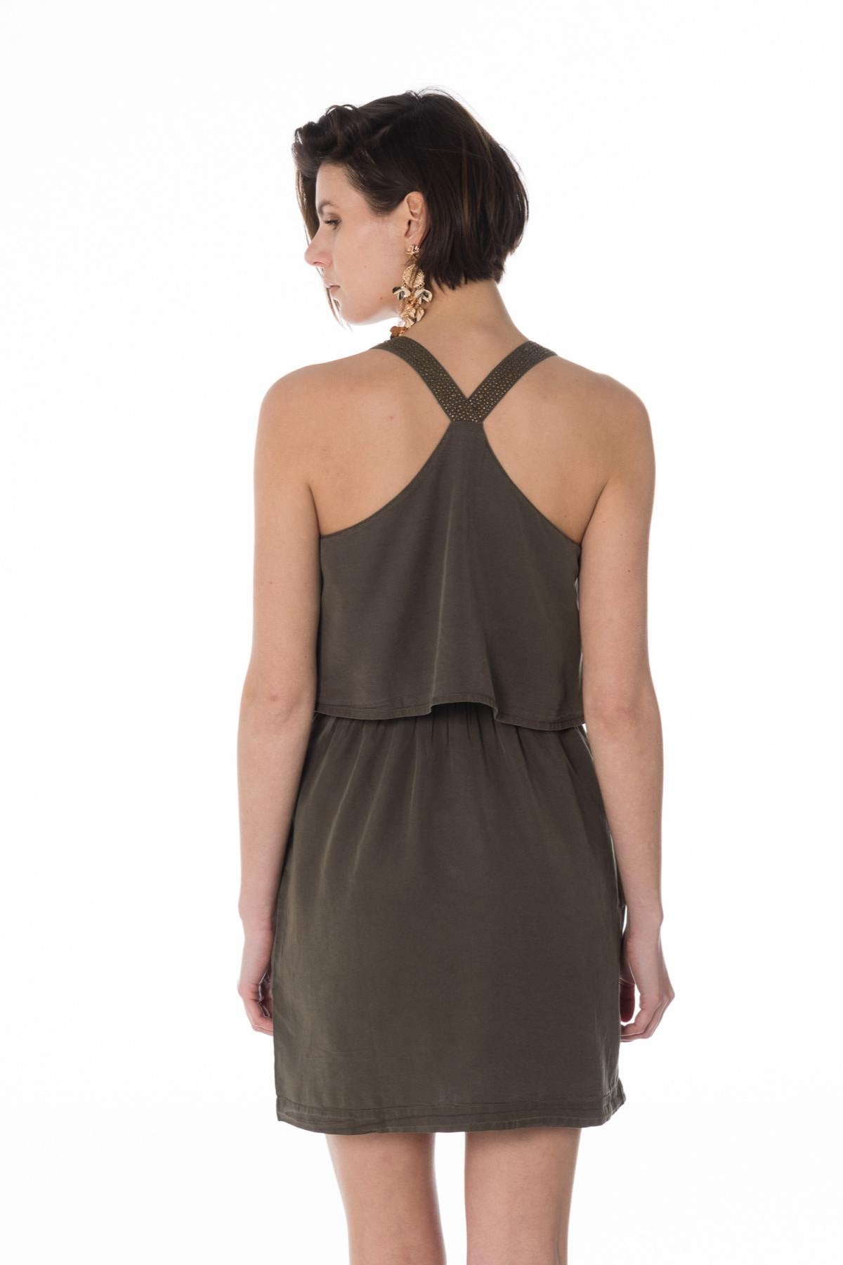 Khaki green summer dress - Image n°2