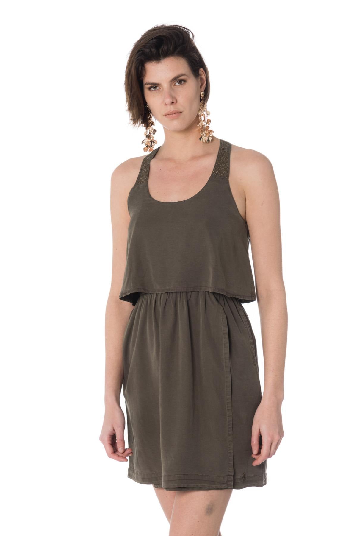 Khaki green summer dress - Image n°5