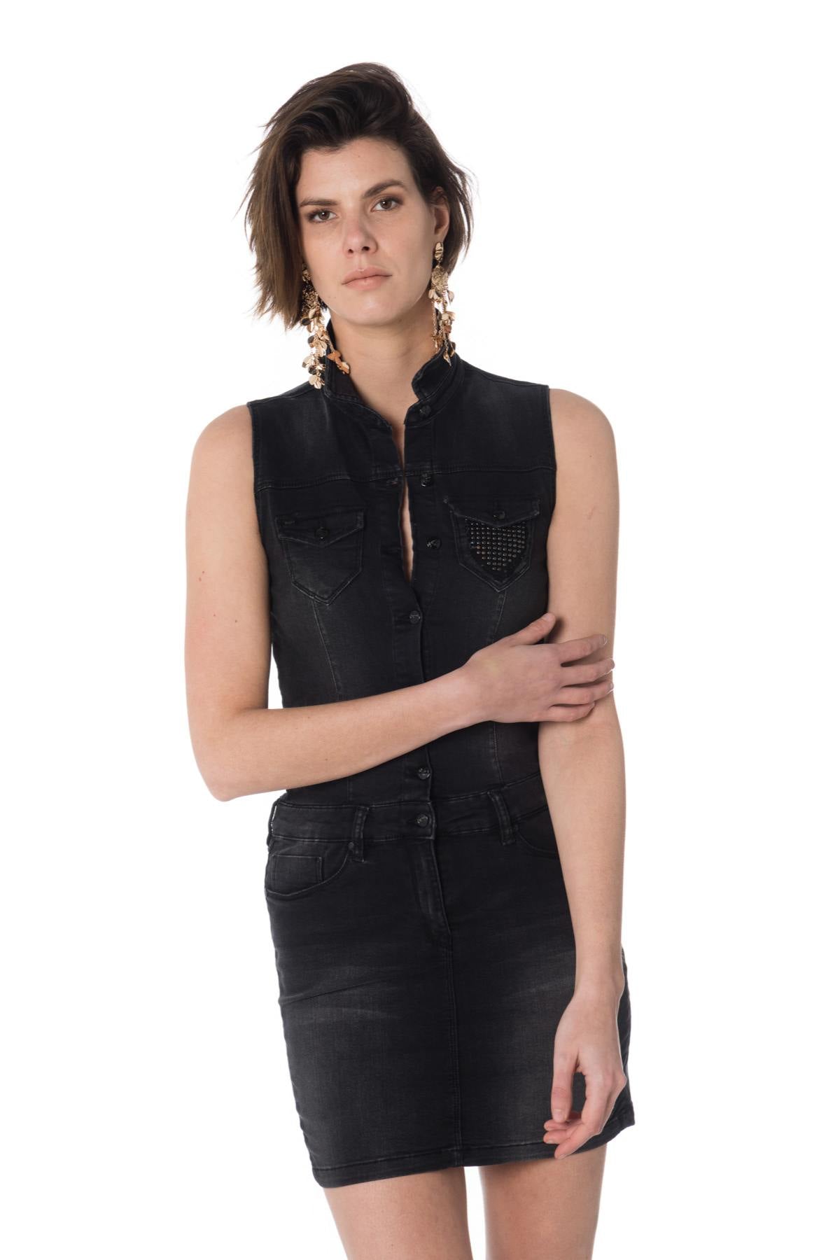 sleeveless denim dress for women style - Image n°5