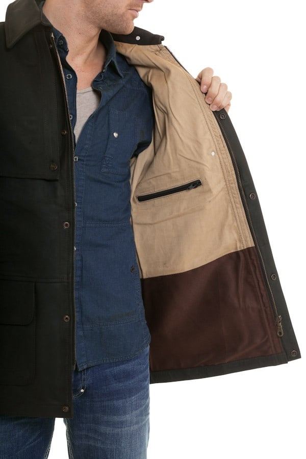 Skipper short coat in brown leather - Image n°3