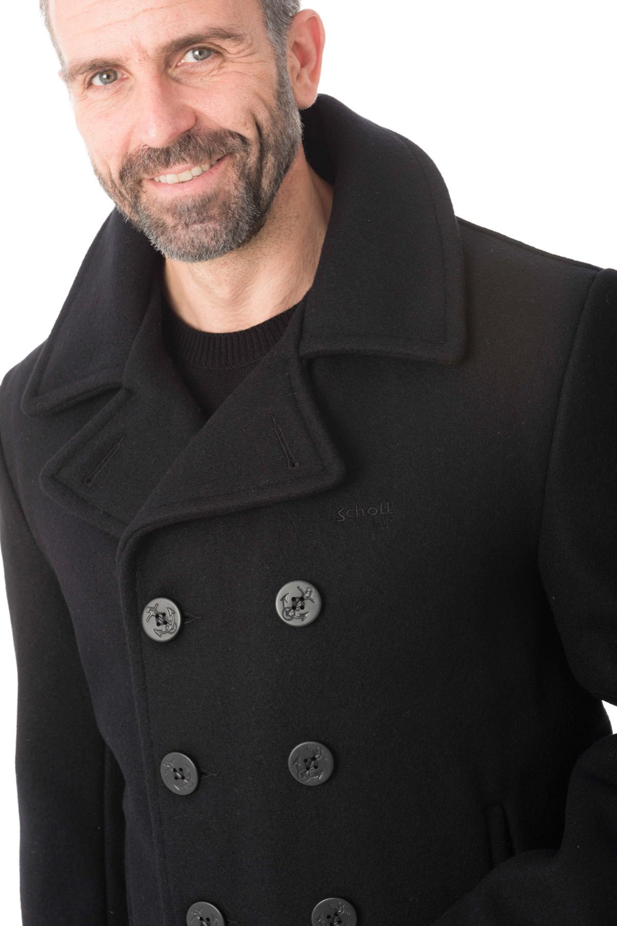 Genuine SCHOTT navy men's pea coat - Image n°9