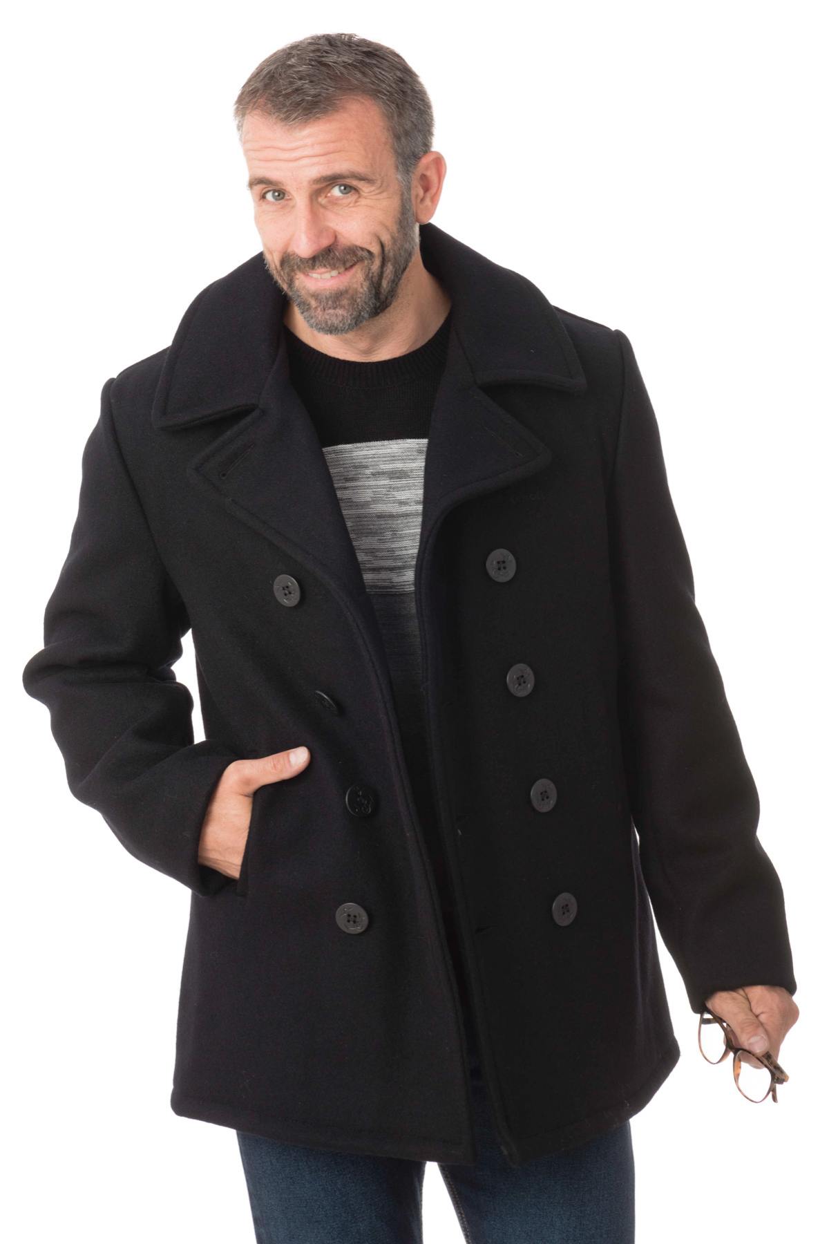 Genuine SCHOTT navy men's pea coat - Image n°2