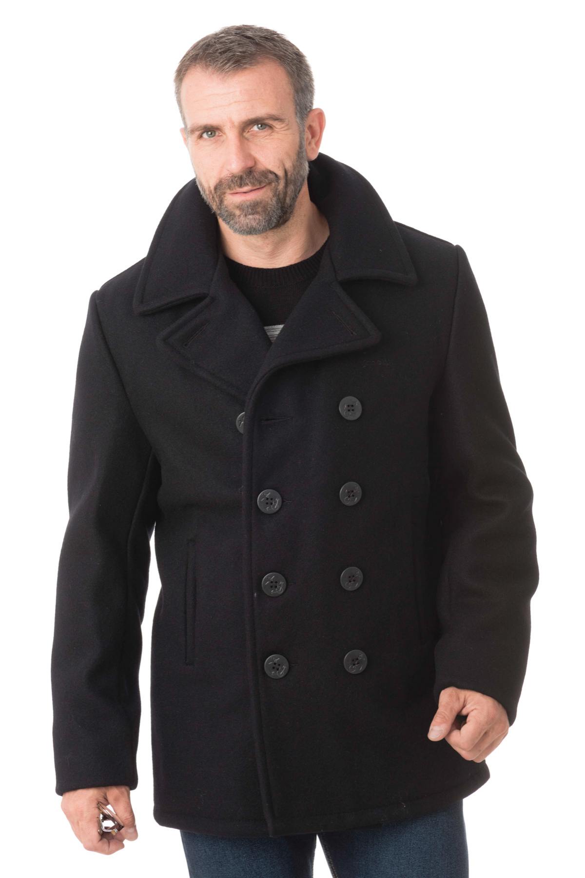 Genuine SCHOTT navy men's pea coat - Image n°5