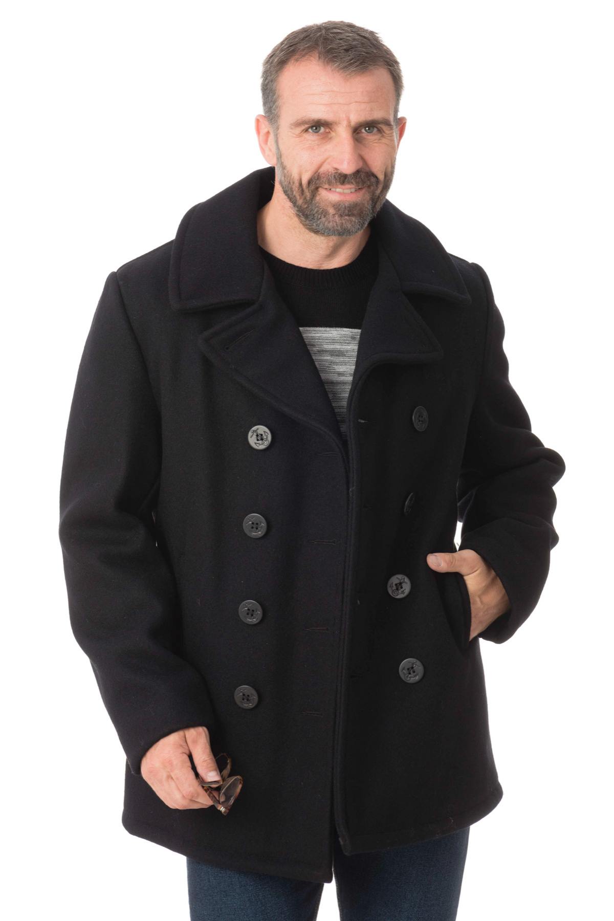 Genuine SCHOTT navy men's pea coat - Image n°6