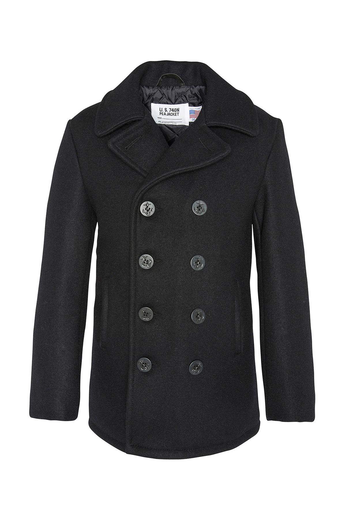 Genuine SCHOTT navy men's pea coat - Image n°4