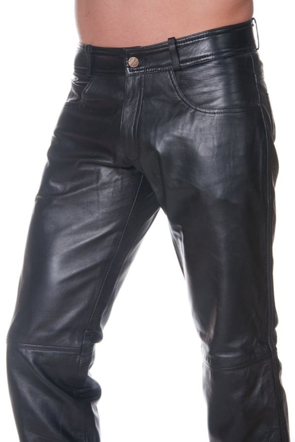 LAST REBELS black leather pants for men - Image n°3