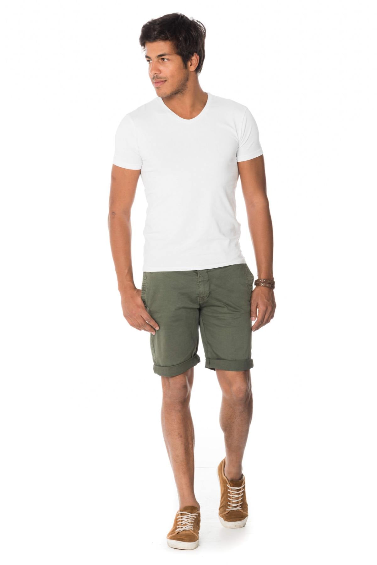 Men's khaki Bermuda shorts - Image n°3