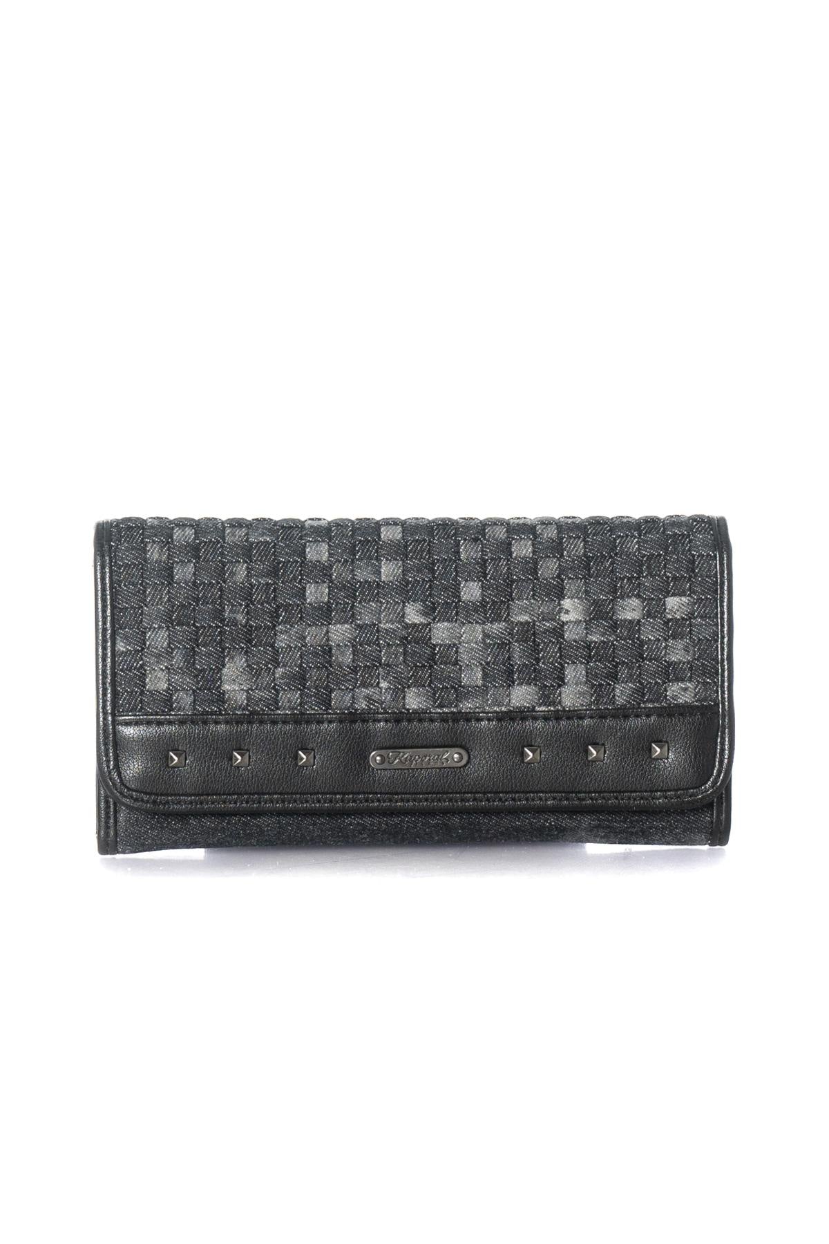 Women's black Kaporal denim wallet - Image n°1