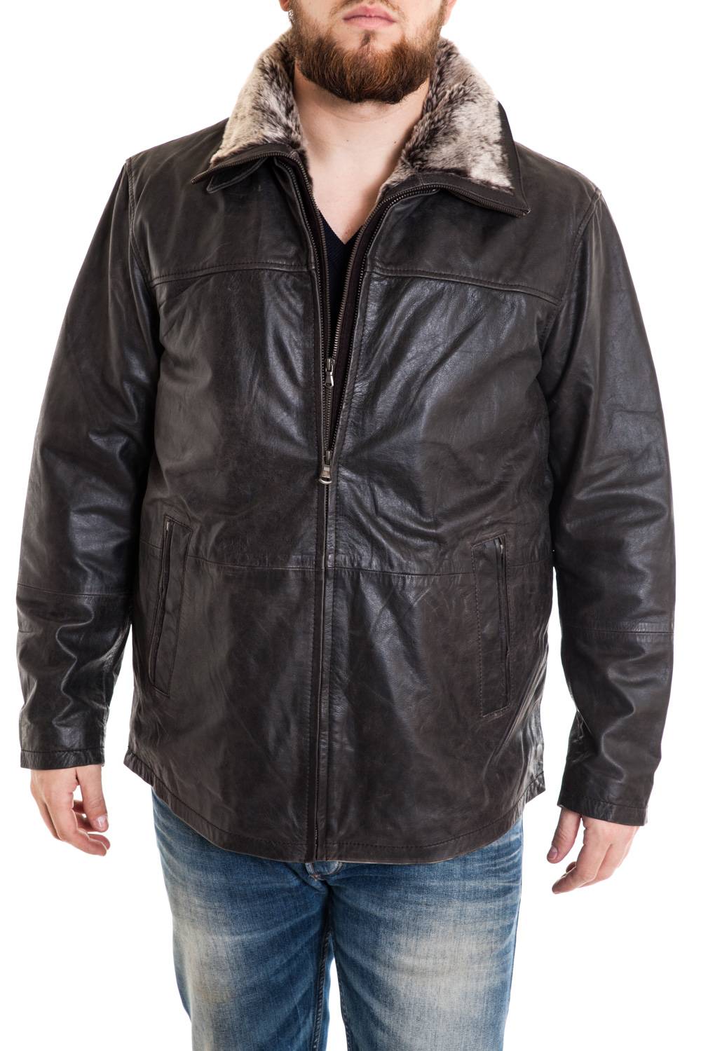 Lucina Men's Leather Jacket Large Size Brown - Image n°2