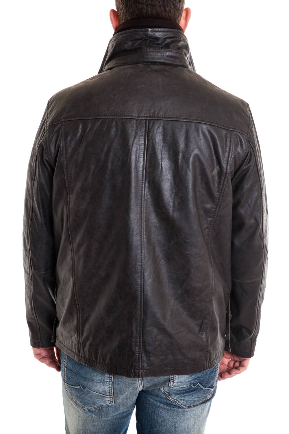 Lucina Men's Leather Jacket Large Size Brown - Image n°4