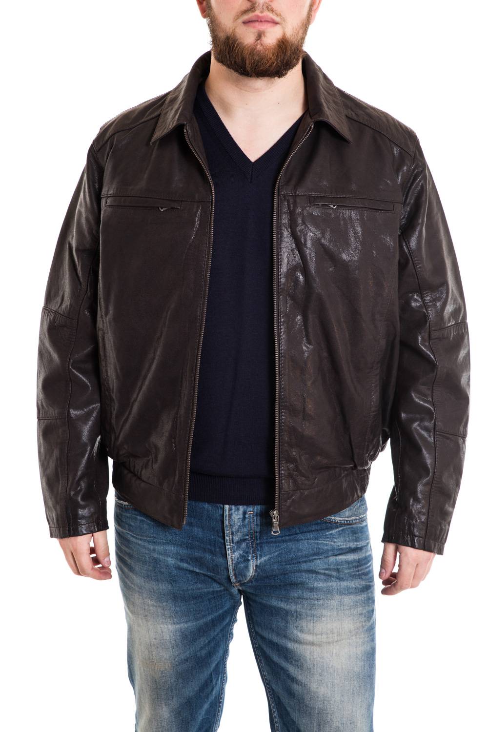 Men's brown Lucina leather sportswear jacket - Image n°1