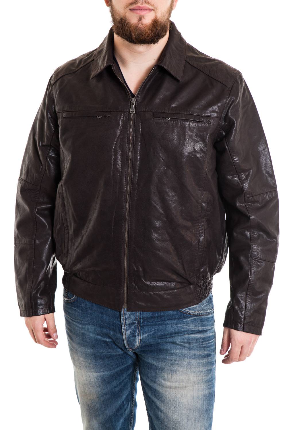 Men's brown Lucina leather sportswear jacket - Image n°4