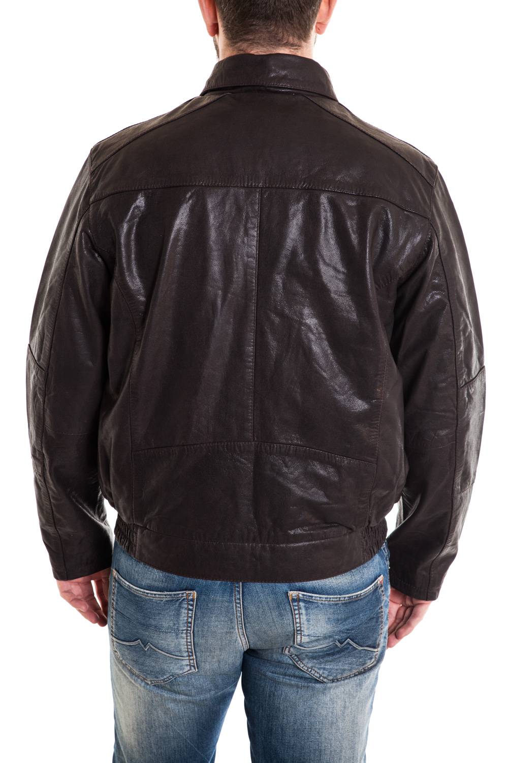 Men's brown Lucina leather sportswear jacket - Image n°3