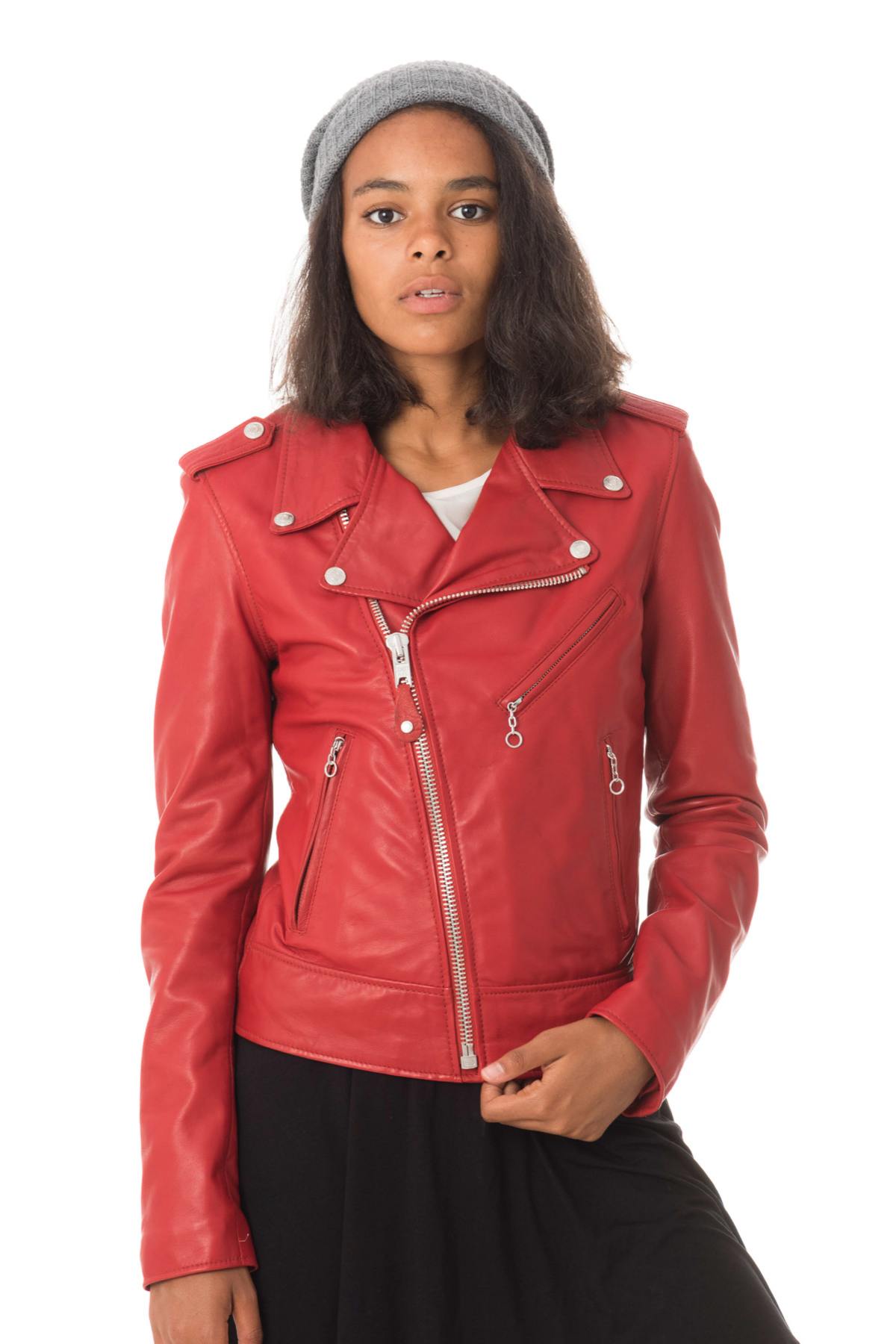 Schott Women's Perfecto Red - Image n°4