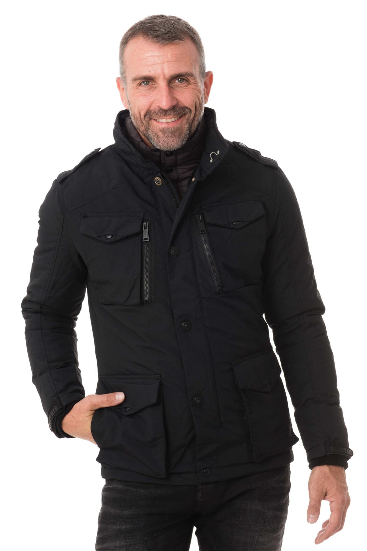 Schott black textile coat ideal for winter - Image n°4