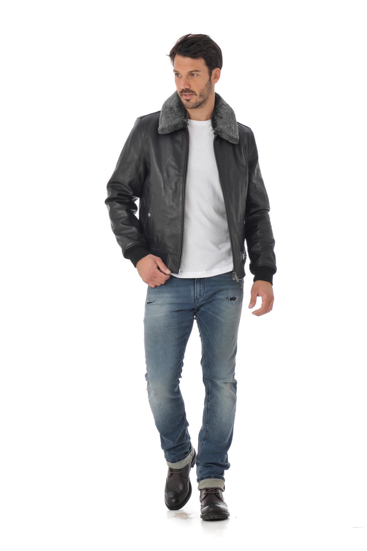  Schott Men's black leather jacket - Image n°3