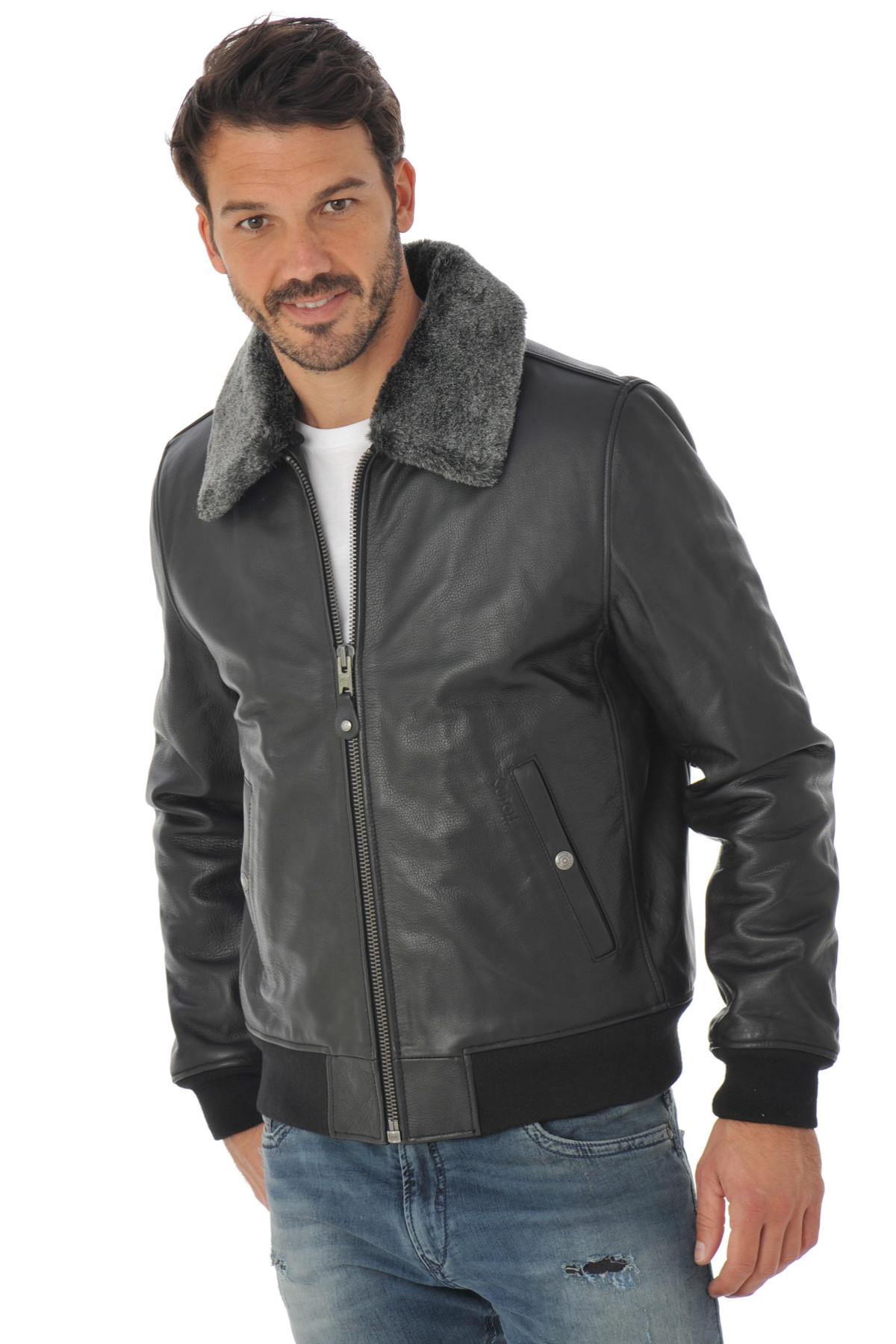  Schott Men's black leather jacket - Image n°2