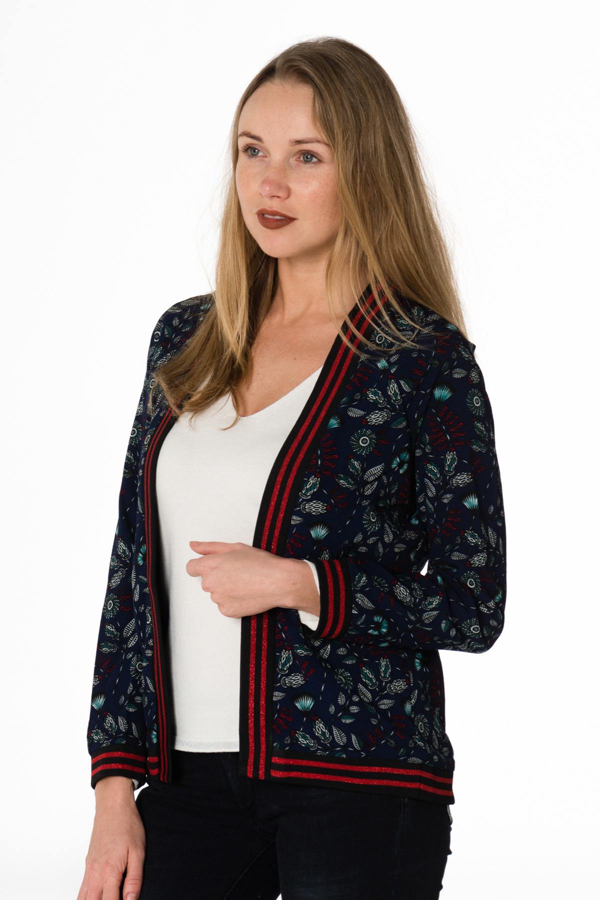 Women's navy blue vest - Image n°1