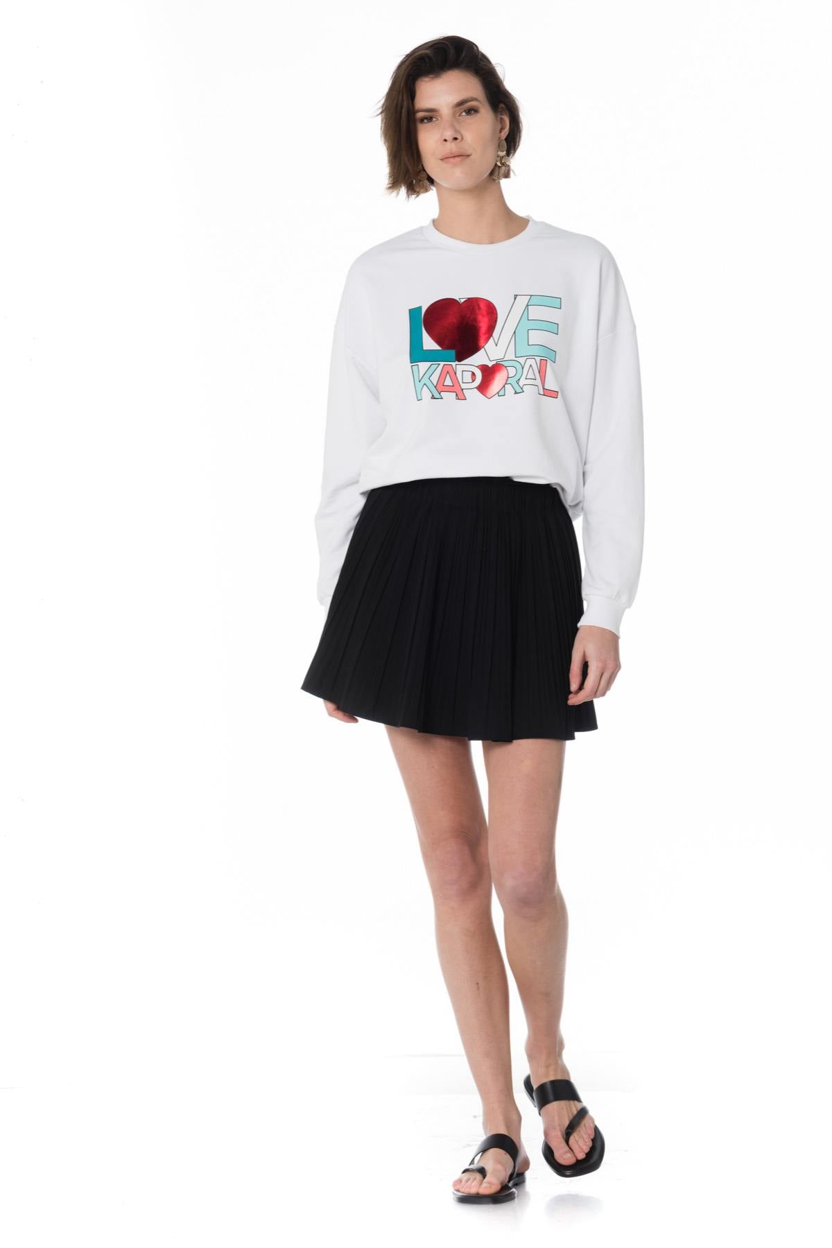 Women's white Love Kaporal sweater - Image n°2