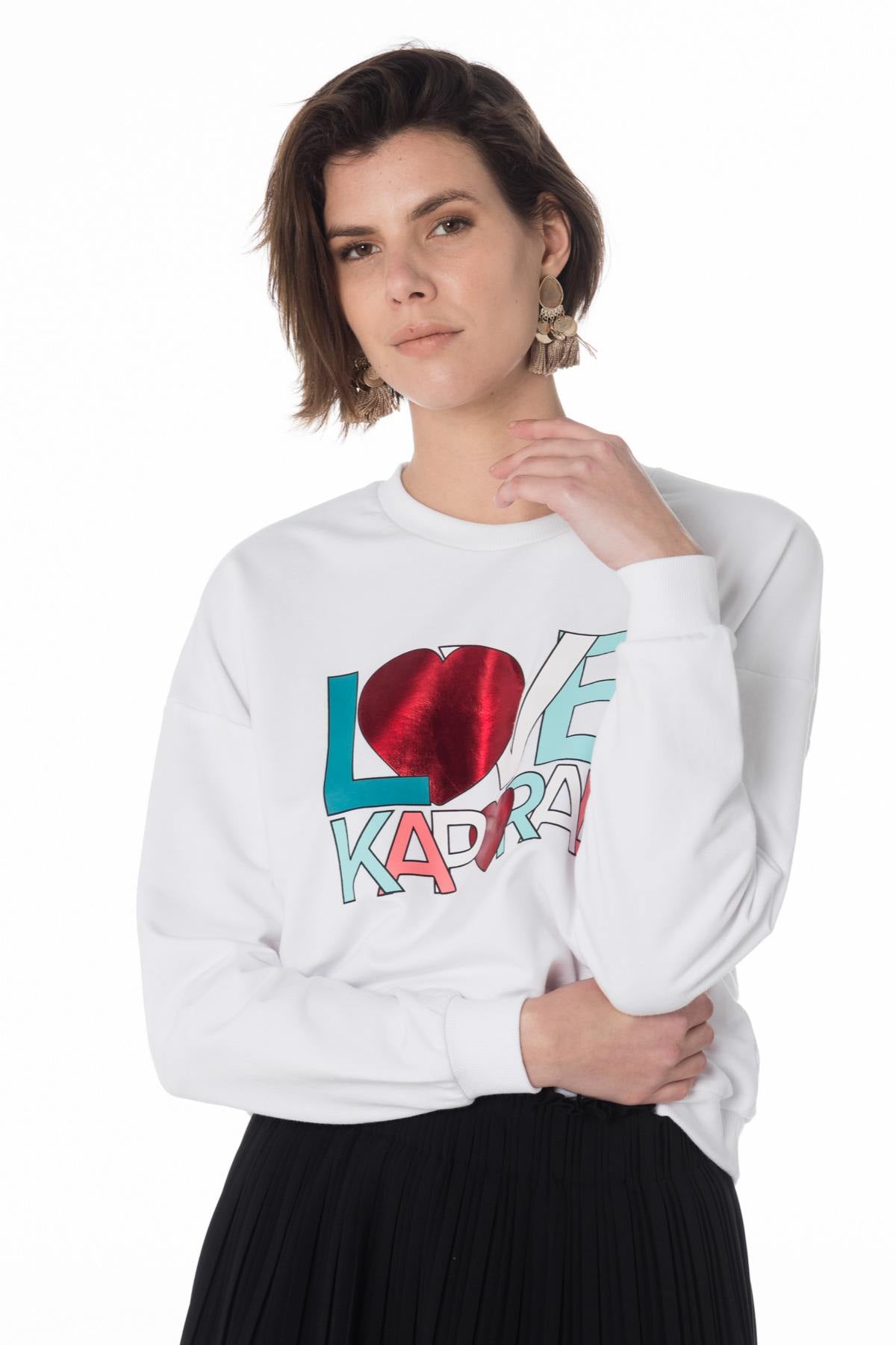 Women's white Love Kaporal sweater - Image n°1