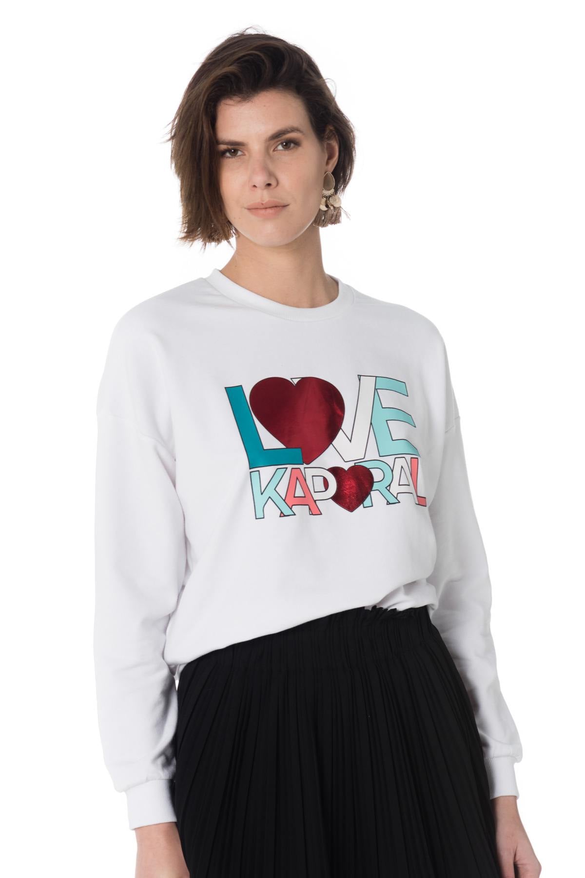 Women's white Love Kaporal sweater - Image n°5