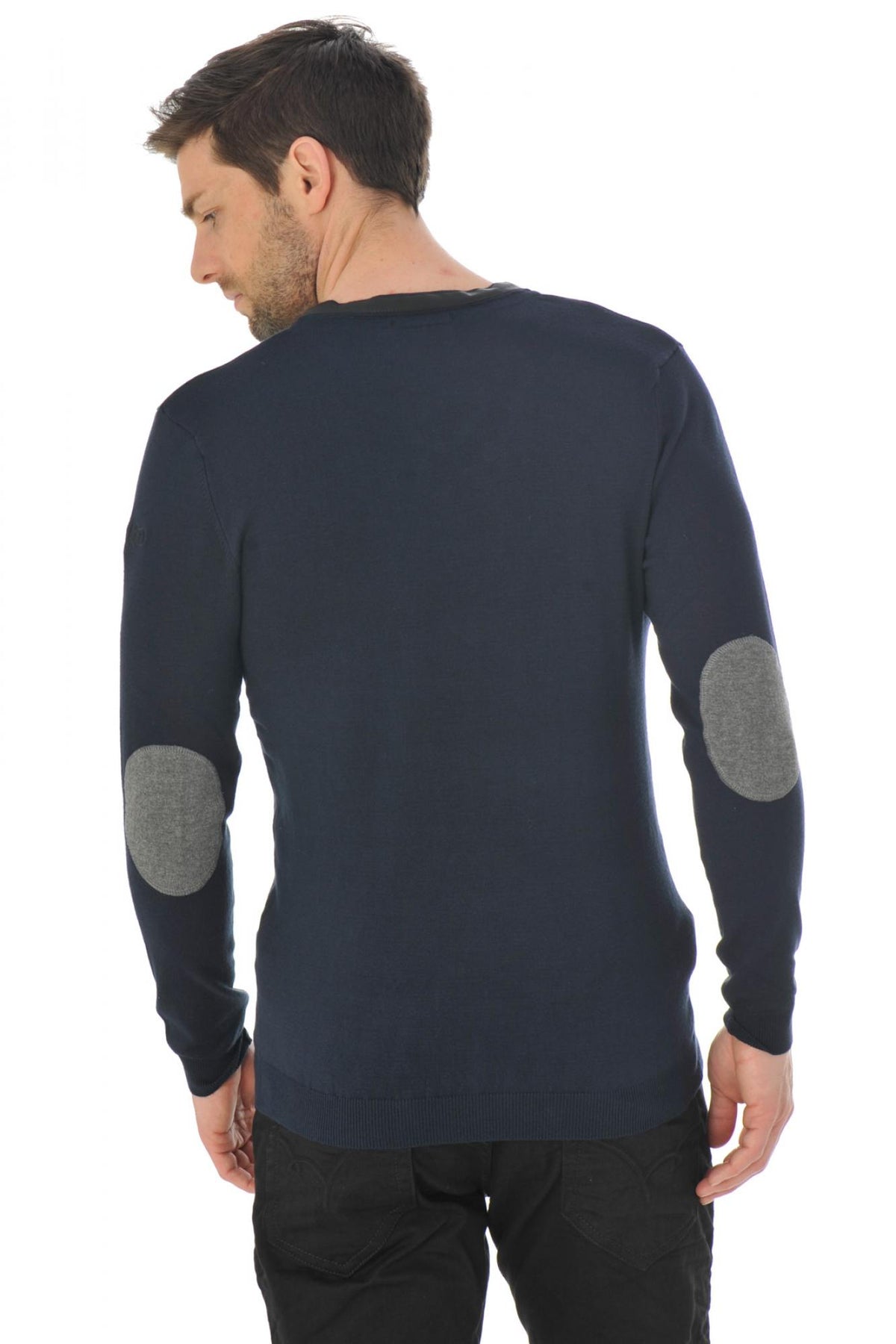 Navy blue Redskins V-neck sweater - Image n°3