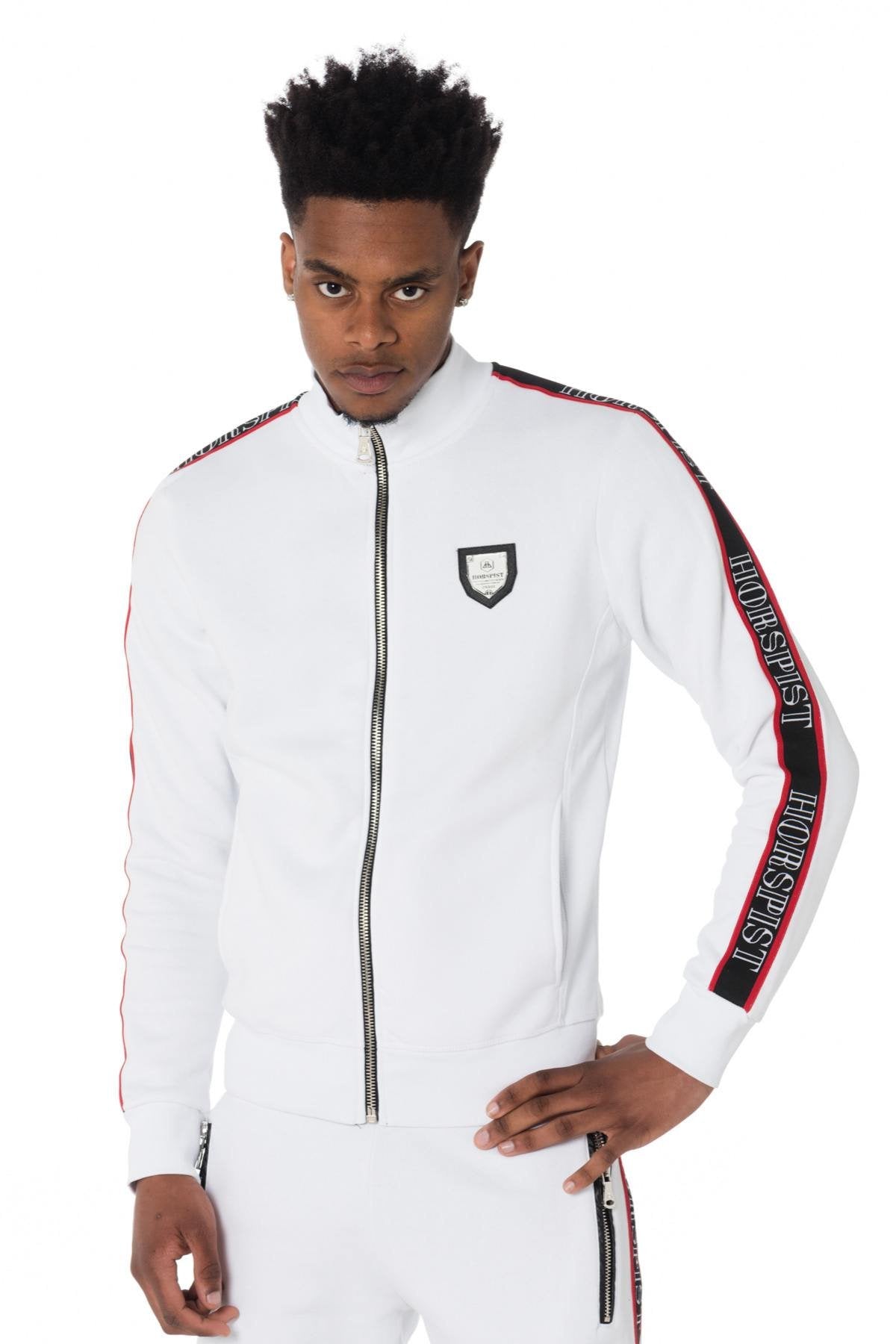 Horspist men's white zipped sweatshirt - Image n°1