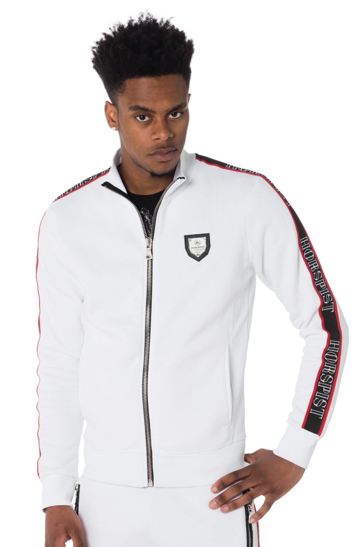 Horspist men's white zipped sweatshirt - Image n°5