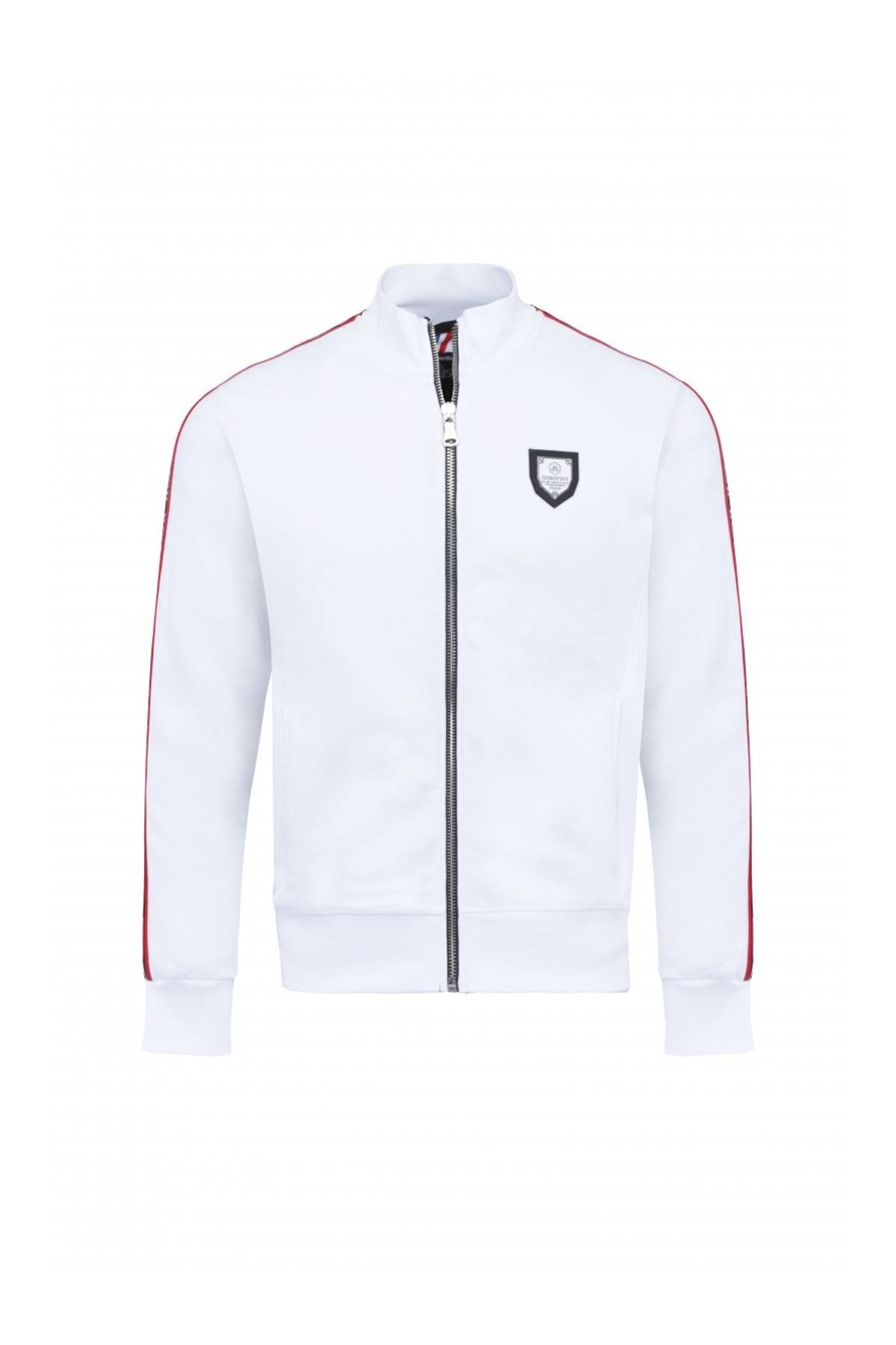 Horspist men's white zipped sweatshirt - Image n°3