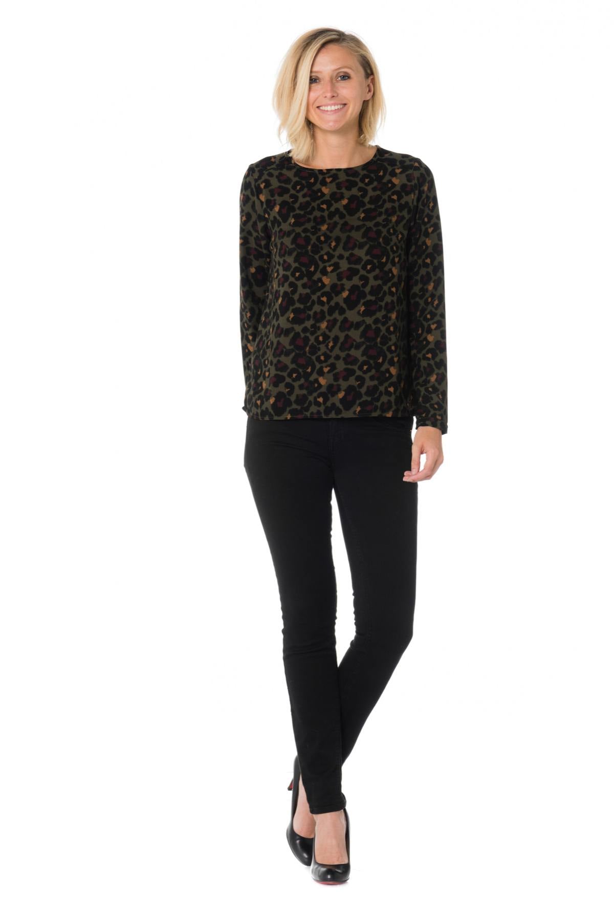 Khaki top with leopard print Kaporal - Image n°2